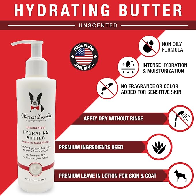 Warren London Puppy Gift Box - Complete Puppy Care Set - Includes Hydrating Butter, 2-in-1 Shampoo, Cologne, Grooming Bath Brush, Ear Cleaner and Nail File for New Pet Owners