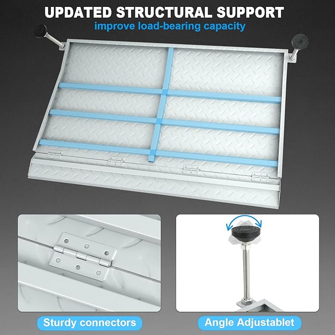 Steel Threshold Ramp, Door Ramp with Adjustable Height for 3.0" to 6.0", Doorway Threshold Ramp for Wheelchairs/Walkers/Carts/Scooters(39.4" W x 25.6" L)