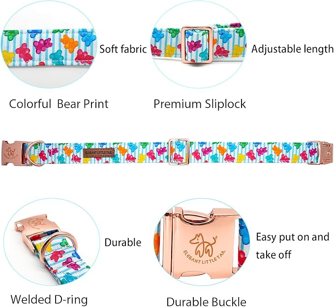 Elegant little tail Dog Collar, Dill Pickles Pattern Pet Collar Durable Cute Dog Collars Male or Female Pet Gift Adjustable Dog Collar for Large Dogs