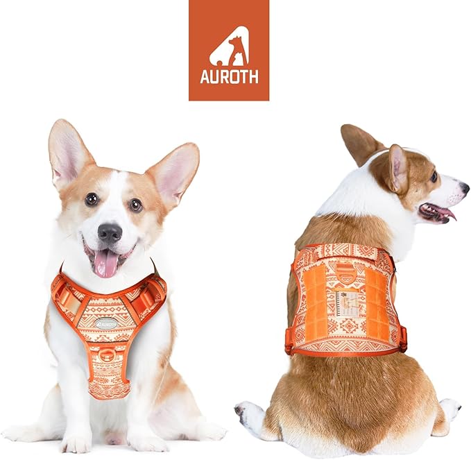 AUROTH Tactical Dog Harness for Large Dogs No Pull Adjustable Pet Harness Reflective K26 Working Training Easy Control Pet Vest Military Service Dog Harnesses