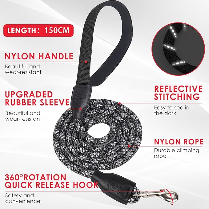 Dog Harness and Leash Set, No Pull Saddle Style Pet Harness, Breathable Mesh Adjustable Reflective Dog Vest for Dogs and Cat Medium Small Harness 2 D-Rings (Black, M)