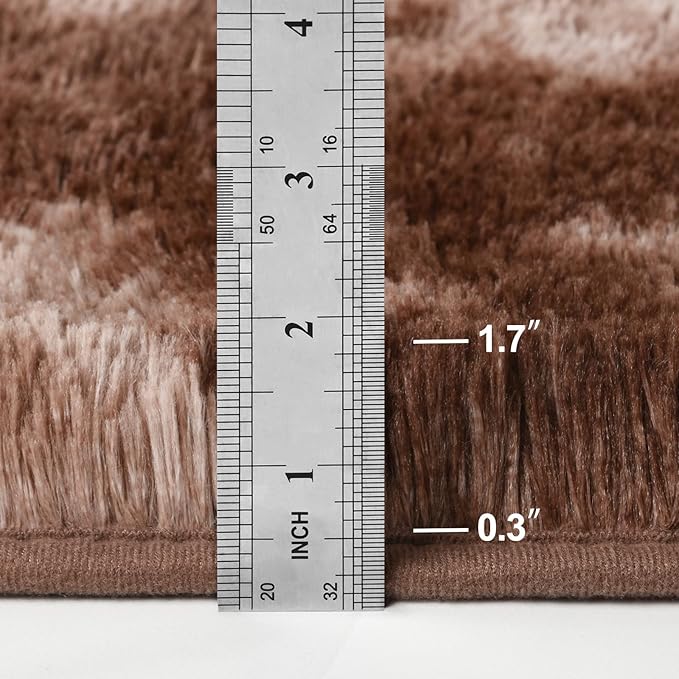 Large Shag Area Rugs 5 x 8, Tie-Dyed Plush Fuzzy Rugs for Living Room, Ultra Soft Fluffy Furry Rug for Bedroom, Indoor Carpet Nursery Rugs for Kids Room Home Decor, Coffee