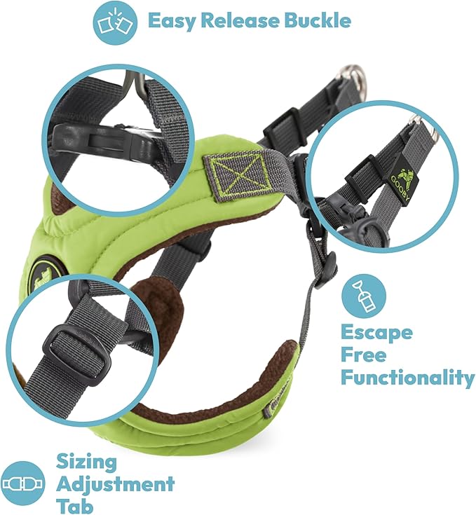 Gooby Escape Free Memory Foam Harness - Red, Small - No Pull Step-in Dog Harness with Four Point Adjustment for Small to Medium Dogs