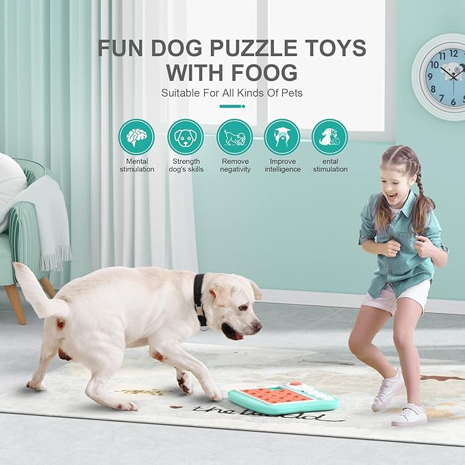 Dog Puzzle Toys,Interactive Treat Puzzle Dog Toy for IQ Training & Mental Stimulating,Treat Puzzle Dispensing with Squeaky Design for Large Medium Small Smart Dogs