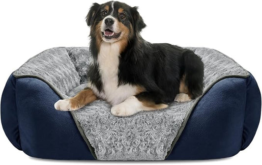 INVENHO X-Large Dog Bed Rectangle Washable Orthopedic Soft Calming Sleeping Durable Pet Cuddler with Anti-Slip Bottom