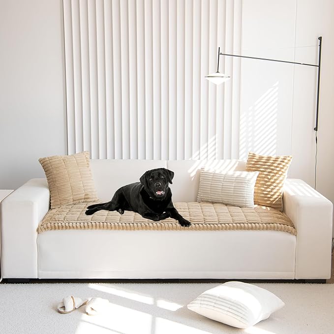 Mivnue Pet Couch Cover, Couch Covers for Dogs, Washable Dog Sofa Covers Couch Protector, Fuzzy Non Slip Couch Slipcover Pet Friendly