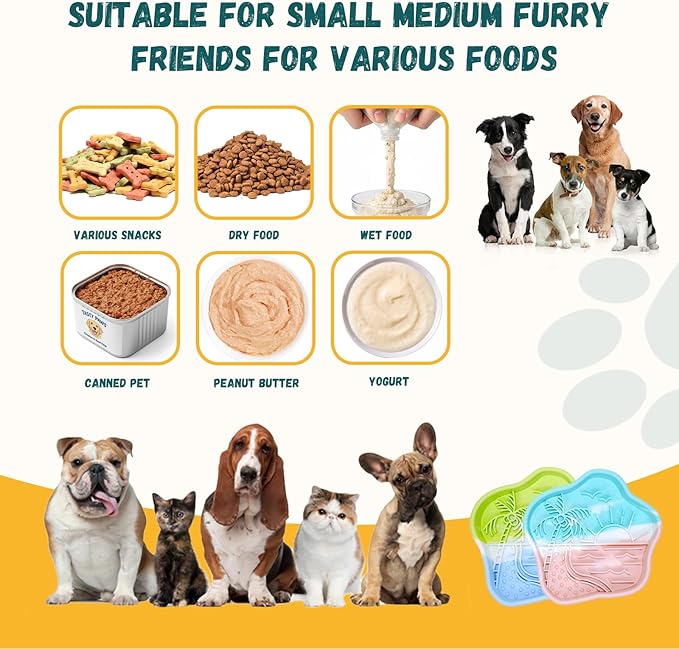 WUGO Slow Feeder Dog Bowls - Silicone Lick Mat with Suction Cups for Dog Cat Dishwasher Microwave Puppy Puzzle Bowl
