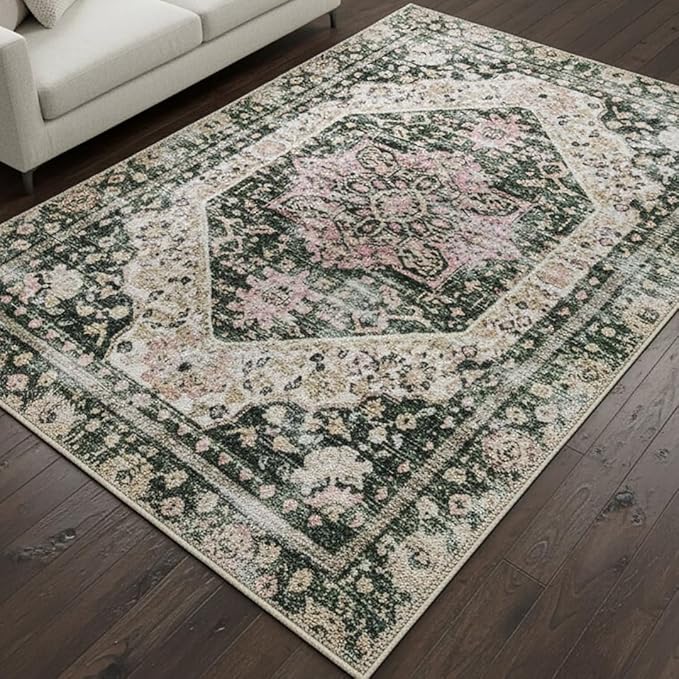 Muddy Mat짰 Eden 3ft x 5ft Washable Area Rugs for Living Room, Bedroom & Dining Room ??Modern Soft Low Pile Non Slip Carpet ??Pet Friendly Waterproof Foldable Rugs for Home
