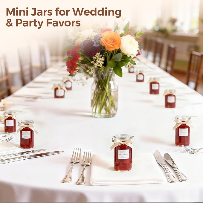 ComSaf 4 oz Glass Jars with Airtight Lid, 6 Pack Small Glass Containers for Cooking Enthusiasts and DIY Crafters, Food Grade Airtight Herb Storage Containers, Glass Spice Jars with Labels and Funnel