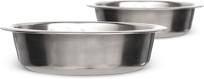 Neater Pet Brands 1.5 Cup (12 oz.) Shallow Stainless Steel Cat Bowls, Set of 2 Neater Feeder Replacement Bowls (Deluxe Model), Metal Cat Dishes for Food and Water, Whisker Friendly, Dishwasher Safe