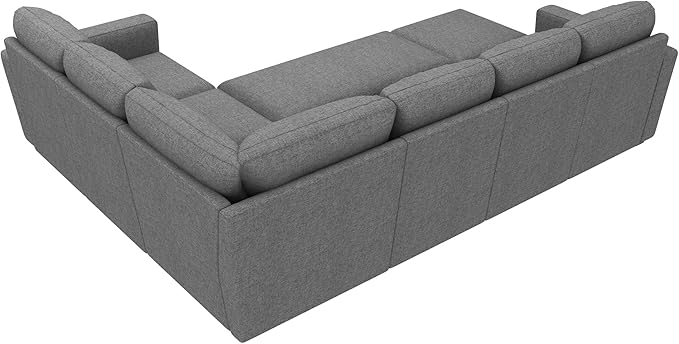 HONBAY Sectional Sleeper Sofa with Pull Out Bed, U Shaped Couch with Storage, Modular Sectional Couches for Living Room, Dark Grey