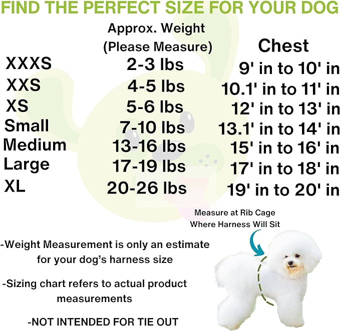 EcoBark Step in Dog Harness - Eco-Friendly Teacup Dog Harnesses for XXS, XS, and Small Dogs - Reflective and Adjustable Mini Body Halter Vest -Tiny Soft Mesh Toy Breed Harness (Neon Green, XXXS)