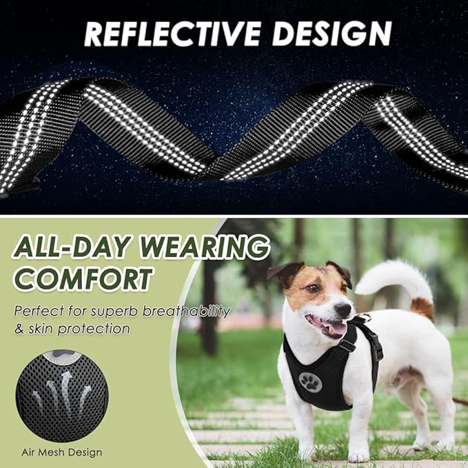 Lukovee Dog Seat Belt for Car, Adjustable Dog Car Harness for Large Medium Small Dogs, Soft Padded & Breathable Mesh Dog Seatbelt with Car Strap and Carabiner (Black,M)
