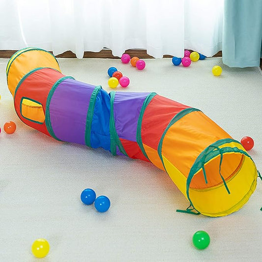 Cat Tunnel for Indoor Cats Interactive, Rabbit Tunnel Toys, Pet Toys Play Tunnels for Cats Kittens Rabbits Puppies Crinkle Pop Up Rainbow 47" Shape S