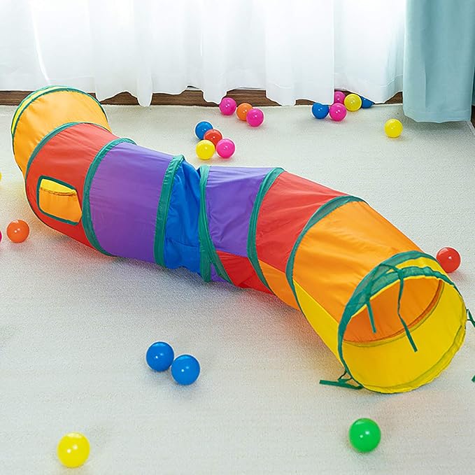 Cat Tunnel for Indoor Cats, Rabbit Tunnel Toys, Pet Toys Play Tunnels for Cats Kittens Rabbits Puppies Crinkle Pop Up Dark Grey 47" Shape S