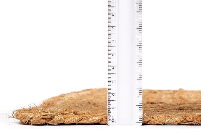 Hausattire Hand Woven Jute Braided Rug, 2'x3' ??Natural, Reversible Boho Entry Area Rugs for Kitchen, Living Room I Farmhouse Indoor Outdoor Decorative Floor Rug, 24x36 Inches