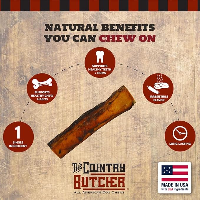 10" Meaty Beef Rib Dog Bones, Made in USA, Natural Dog Chews for Light to Moderate Chewers & Medium to Large Size Dogs, 4 Count
