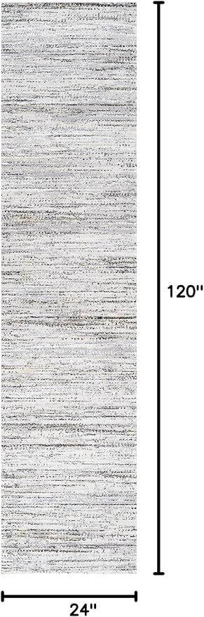 JONATHAN Y Loom Strie' Gray/Black Runner Rug 2X10 ft, Modern for Living Room, Bedroom, Kitchen, Office, Easy-Cleaning, High Traffic, Pet-Friendly, Non-Shedding SOR200A-210
