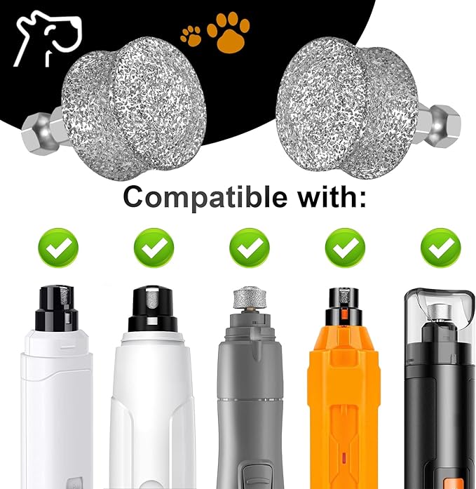 Dog Nail Grinder Replacement Head-Integrated Grinding Head for Casfuy and Most Brands, Highly Efficient, Safe and Durable (2pcs)