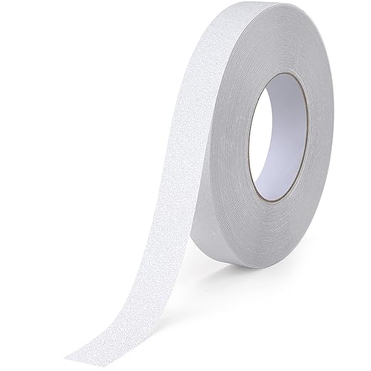 Qingluan Anti Slip Tape, Grip Tape for Stairs Indoor Waterproof, Rubber Grip Tape for Tubs, Stairs, Boats (Clear, 1 Inch x 65 Feet)