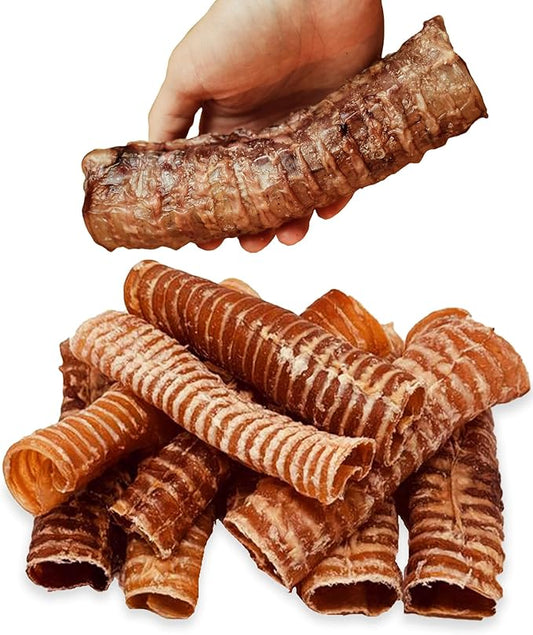 100% Beef Trachea for Dogs with Natural Glucosamine, Large Trachea Dog Chews for Joint Health with Chondroitin, Great and Breads, 10-Pack