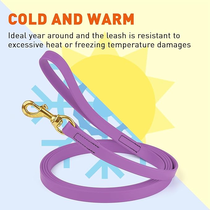 Viper Biothane K9 Working Dog Leash Waterproof Lead for Tracking Training Schutzhund Odor-Proof Long Line with Solid Brass Snap for Puppy Medium and Large Dogs, 20ft Amethyst Purple