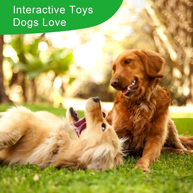 Dog Chew Toys for Aggressive Chewers - Bacon Flavor Indestructible Nylon Dog Bone Toys Tough Teething & Calming Interactive Toys for Large Medium Breeds(10lbs-70lbs) Birthday Gift Christmas