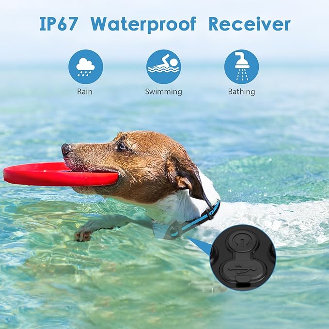 Shock Collar for Dogs, IP67 Waterproof Dog Training Collar with Remote, 3 Training Modes with Beep, Vibration, and Safe Static, Rechargeable E Collar for Large Medium