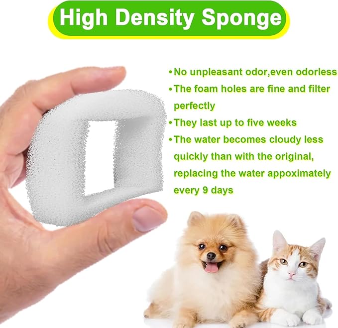 Cat Water Fountain Filters Pre-Filters Compatible with Multiple Pet Fountains, Replacement Filter for Dog and Cat 24 Packs