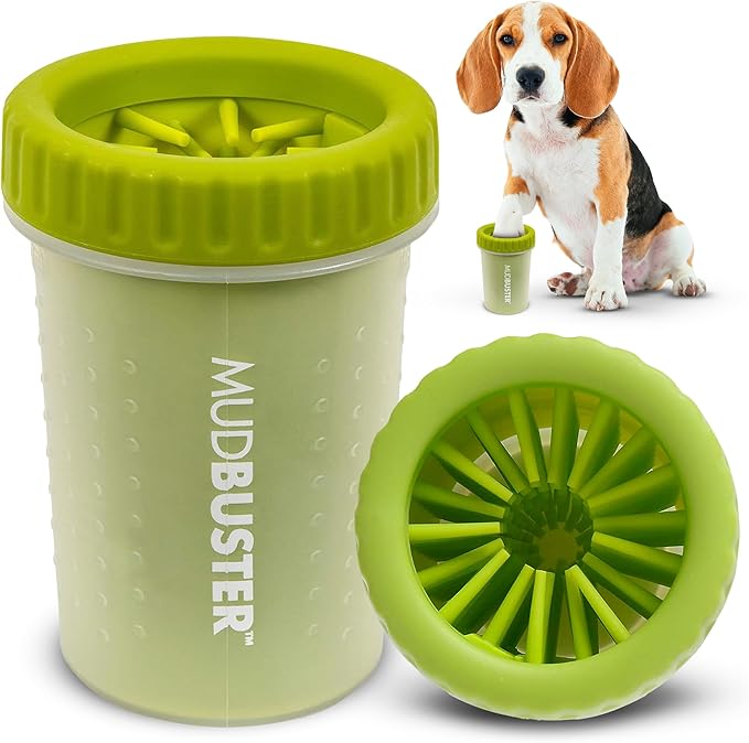 Dexas MudBuster Portable Dog Paw Cleaner, Medium, Green, PW710383