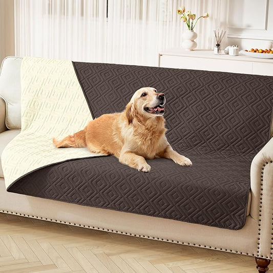 hyha Waterproof Dog Blanket, Soft Dog Bed Cover Pet Blankets, Waterproof Sofa Couch Cover for Dogs Washable, Reversible Pet Couch Covers for Sofa Furniture (68x82 Inch, Chocolate/Beige)