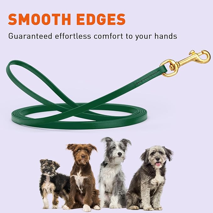 Viper Biothane K9 Working Dog Leash Waterproof Lead for Tracking Training Schutzhund Odor-Proof Long Line with Solid Brass Snap for Puppy Medium and Large Dogs, 15ft Hunter Green