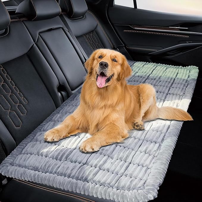 Backseat Dog Car Bed Mat, Non-Slip Travel Dog Bed for Backseat Extenders, Lightweight & Easy-to-Store, Soft Durable & Easy-to-Clean Car Seat Protector for SUVs, Trucks & Sedans (23.5" x 51")