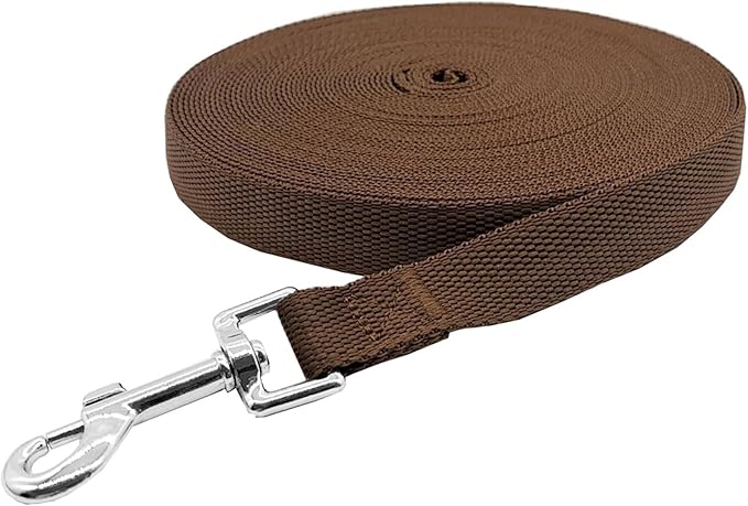 SALO Nylon Training Dog Leash for Small Medium Large Dogs, 3/4 Inch Wide, 20ft 30ft 40ft 50ft Long Leash Dog/Puppy Lead for Obedience Recall Training, Camping, or Backyard