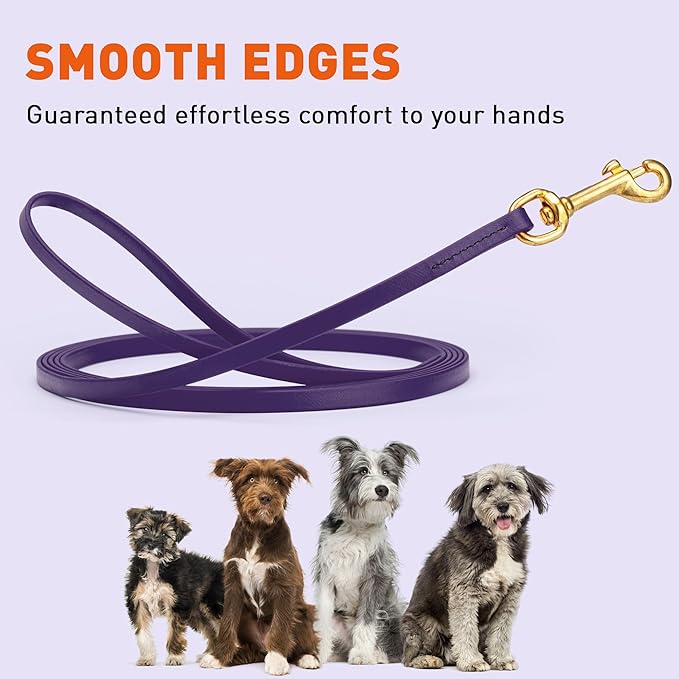 Viper Biothane K9 Working Dog Leash Waterproof Lead for Tracking Training Schutzhund Odor-Proof Long Line with Solid Brass Snap for Puppy Medium and Large Dogs, 10ft Violet Purple