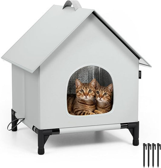 Cat House for Outside&Indoor,Easy to Put Together, Selfwarming Cat Shelter for Winter,Insulated and Weatherproof,Large Cave Bed for Garden(22 x 22 x 26 inch,XL,Normal)