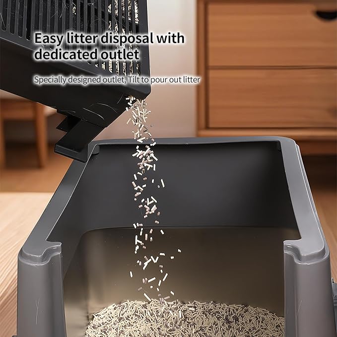 PAKEWAY Cat Ramp for Litter Box ??Adjustable Elevated Cat Step for Senior Cats, Kittens & Small Pets ??Fits Automatic & High-Sided Litter Boxes ??Non-Slip, Easy to Clean Litter Box Ramp