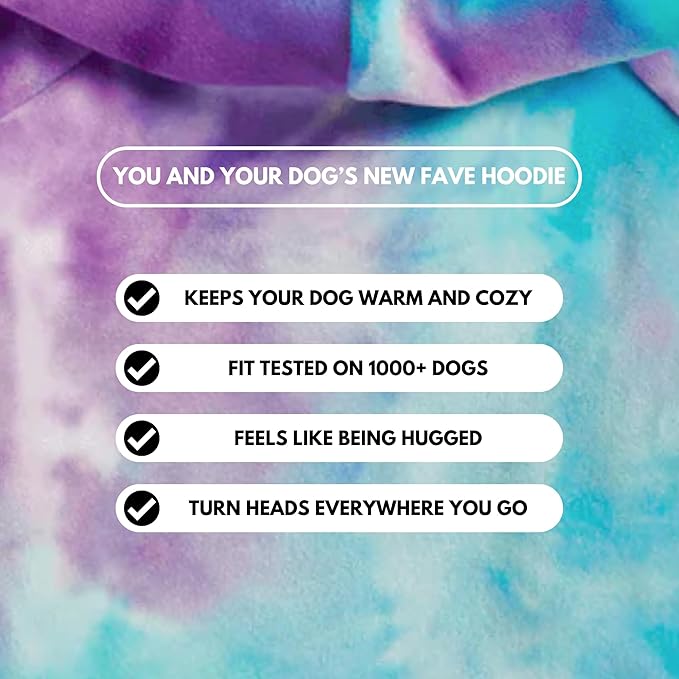 Spark Paws Human Hoodie - Premium Quality, Buttery Soft, Superior Comfort and Fit, Calming Fleece Interior, Suitable for All Styles – 90s Retro Sky Dye, S