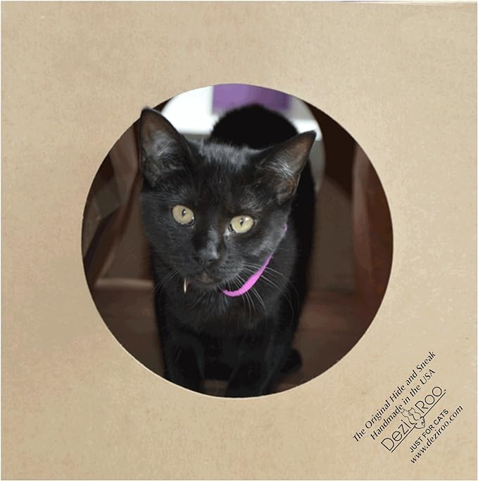 Dezi & Roo Hide and Sneak Collapsible Paper Cat Tunnel - Made in USA - Designed by a Feline Vet - Interactive Cat Toy - Cat Enrichment Toy - Hideaway