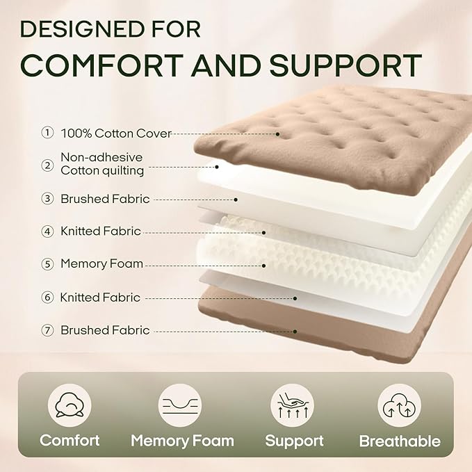 ZonLi Japanese Floor Futon Mattress Twin Size 39"x 75",100% Cotton Cover 6'' Thicken Tatami Mattress,Foldable Sleeping Pad,Portable Dormitory Tatami Mat,Roll Up Floor Lounger Bed for Adult (Khaki)