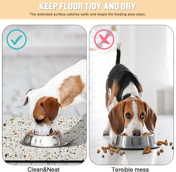 Dog Food Mat for Floors Waterproof Quick Dry Pet Placemat Cat Feeding Bowls Mats for Food and Water, Eco-Friendly Dog Accessories Diatomite Pets Supplies 12" X 20"