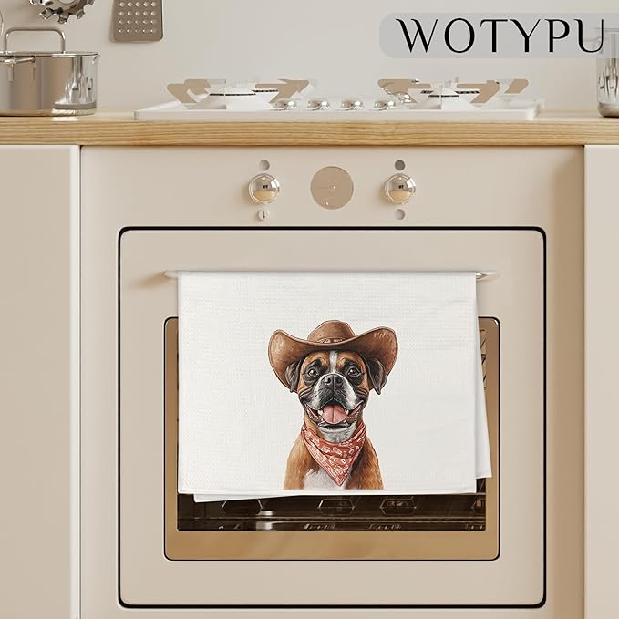 Funny Boxer Gifts Kitchen Towels, Boxer Gifts for Women Dish Tea Towel for Kitchen Decor, Boxers Gifts Hand Towels for Bathroom Decor, 16X24 Inch