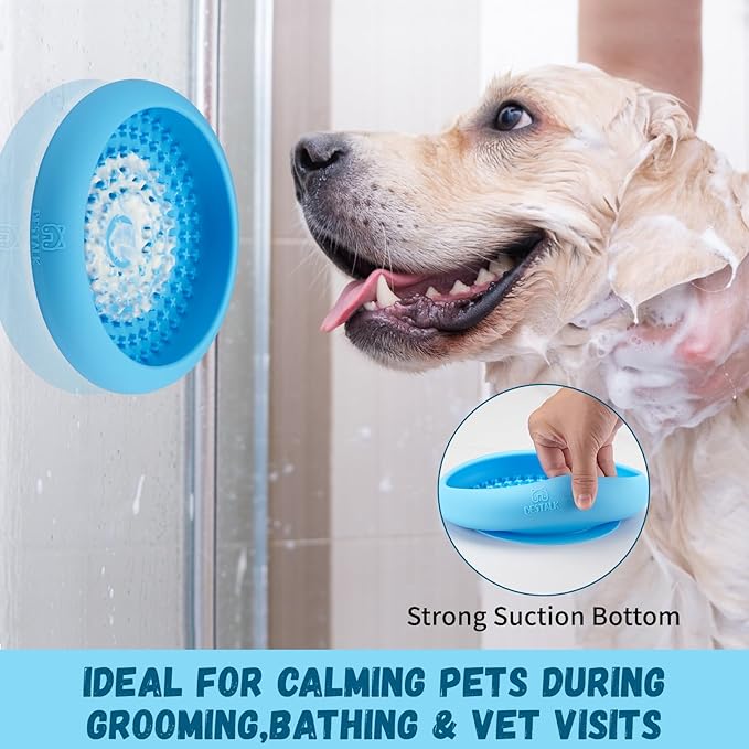 Dog Lick Bowl, Bestalk Anxiety Relief Slow Feeder Dog Lick Mat Treat Dispenser, Non-Slip Dogs Licking Bowl Enrichment Toys, BPA Free Silicone, Dishwasher Safe