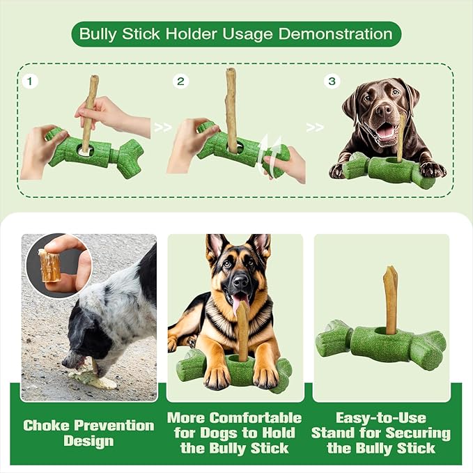 KADTC 2 in 1 Extra Extra-Large Size Durable Dog Bully Stick Holder and Indestructible Bone Chew Toy for Large Aggressive Chewers Breed Dogs