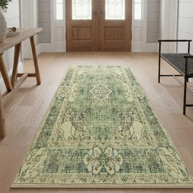 Muddy Mat짰 Majestic 3ft x 7ft Washable Area Rugs for Living Room, Bedroom & Dining Room ??Modern Soft Low Pile Non Slip Carpet ??Pet Friendly Waterproof Foldable Rugs for Home