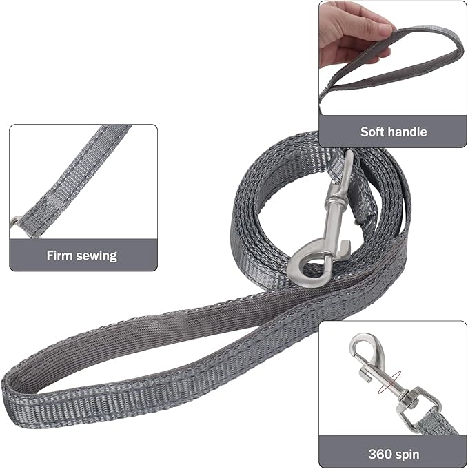 YIMEIS Dog Harness and Leash Set, No Pull Soft Mesh Pet Harness, Reflective Adjustable Puppy Vest for Small Medium Large Dogs, Cats (Gray, X-Small (Pack of 1)
