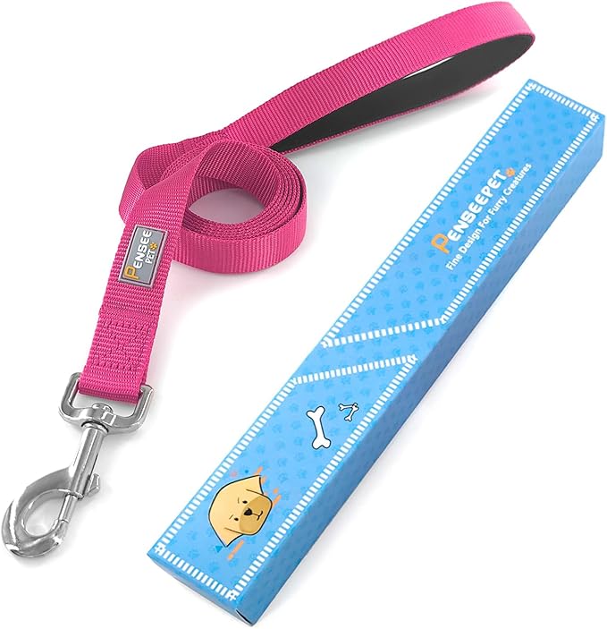 Basic Dog Leashes 6 FT Padded Handle Nylon Dogs Leashes for Small Dogs Hot Pink