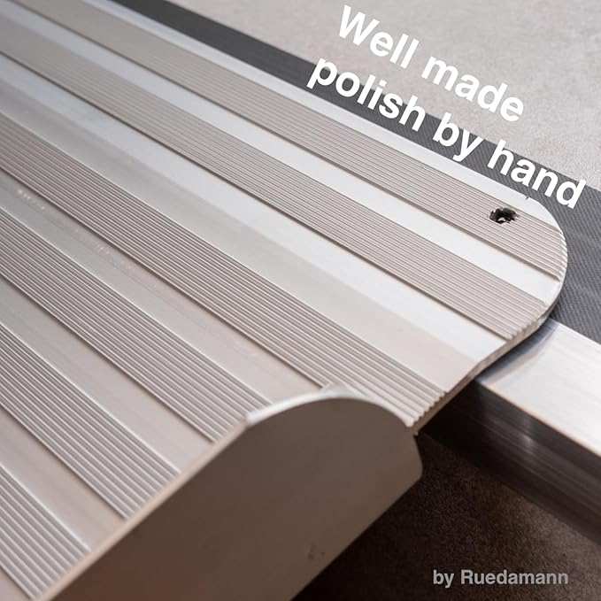 Ruedamann 2 Feet Portable Wheelchair Ramp for Doorways, Non-Slip Aluminum Wheelchair Ramp, Folding Ramp for Home Steps, Threshold Ramp for Wheelchairs, Scooters, Steps, Stairs, Walkers, Pets