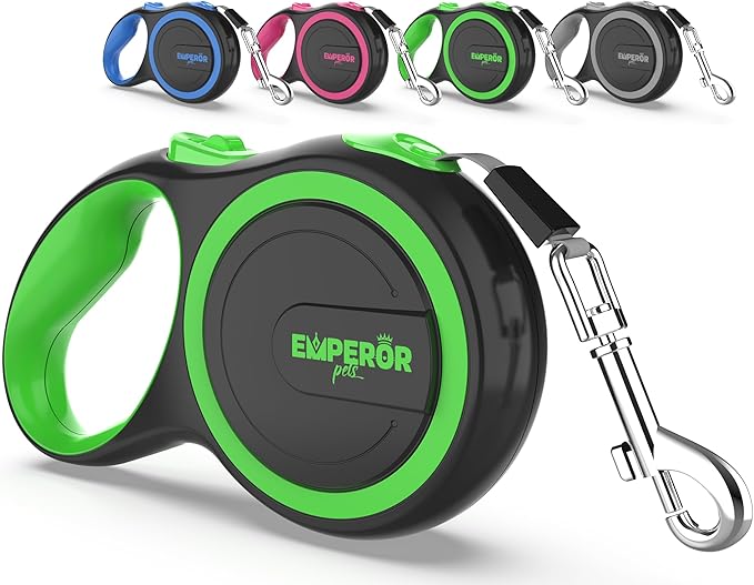 Emperor Pets 16 Feet Retractable Dog Leash Small Dogs - Up to 44lbs, Heavy Duty Leash Retractable 16 ft, Dog Leashes for Small Breed Dogs -GN16S