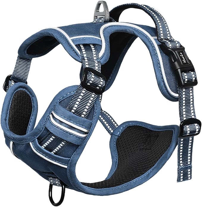 HEELE Dog Harness for Large Dogs No Pull Dog Vest Harness for Large Dog with Soft Padded Handle Reflective for Outdoor Training, Royal Blue, XL